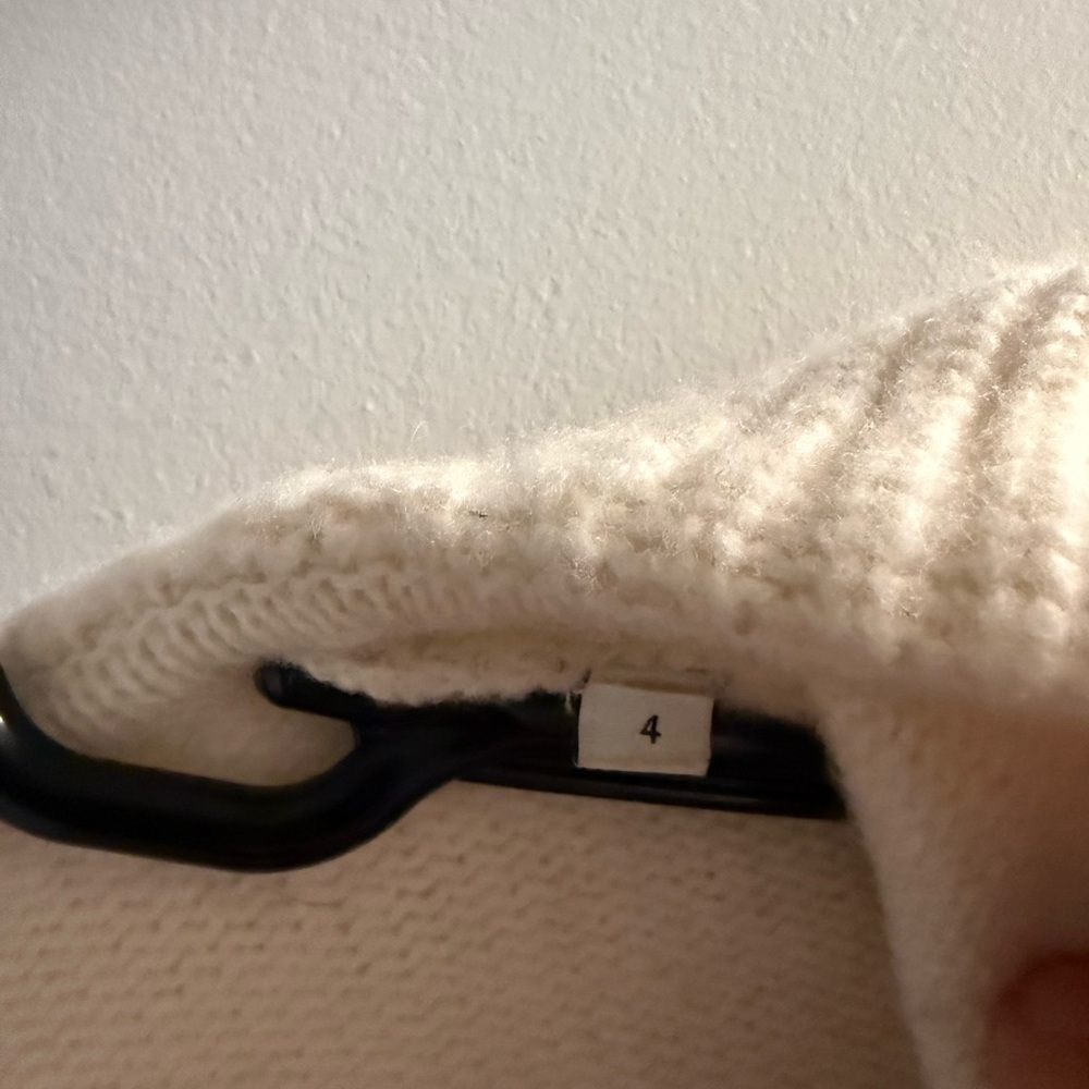 Sandro Cream V-Neck Sweater with Sailor Collar - Picture 4 of 7